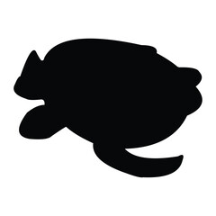 turtle vector silhouette design. black on a white background.