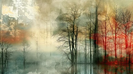 abstract background features a retro or vintage feel, characterized by nostalgic patterns and muted color tones.