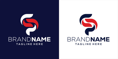 Creative Abstract SP Letter Logo, Design Inspiration, Illustration, Vector