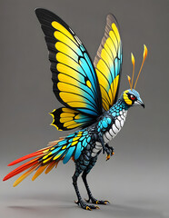 Obraz premium A 3D Animated Cartoon Render of a Smiling illustration of a parrot Character 3D Rendered on white background.