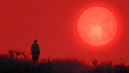 Fototapeta premium Red minimalist wallpaper