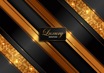 abstract luxury black and gold gradient background, diagonal lines elements, perfect marketing materials, modern frame banner website, premium template  illustration.