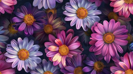 Obraz premium Vibrant Purple and Blue Flowers