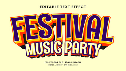 Festival music party 90s editable text effect