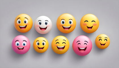 Naklejka premium 3d realistic emoticon happy cute social media 2
