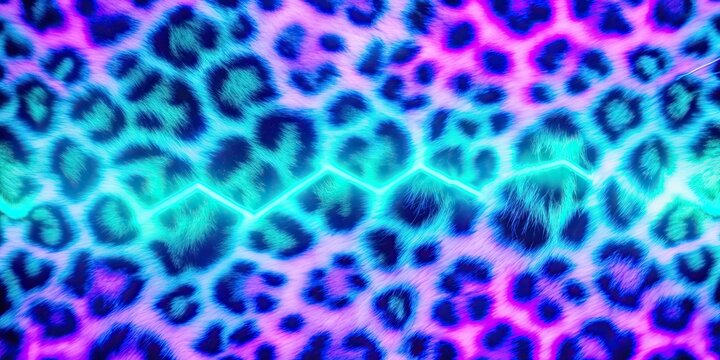 Vibrant purple neon leopard pattern with a modern and edgy twist, wildlife, animal print, trendy, vibrant, colorful, fashion
