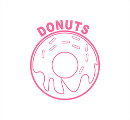 donut shop logo illustration emblem, donut lettering logo badge suitable for business logo, vintage style