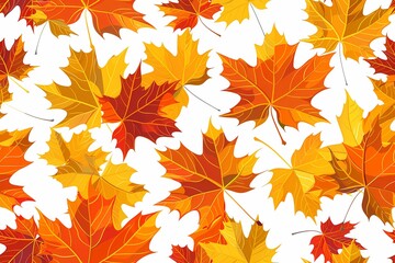 Obraz premium Pattern of fall leaves as a background motif.