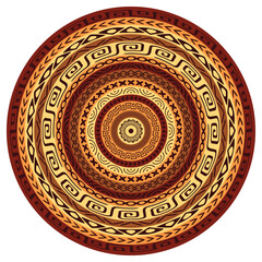 Vector round ethnic element, circular ornaments, decorative design templates, isolated on white background	