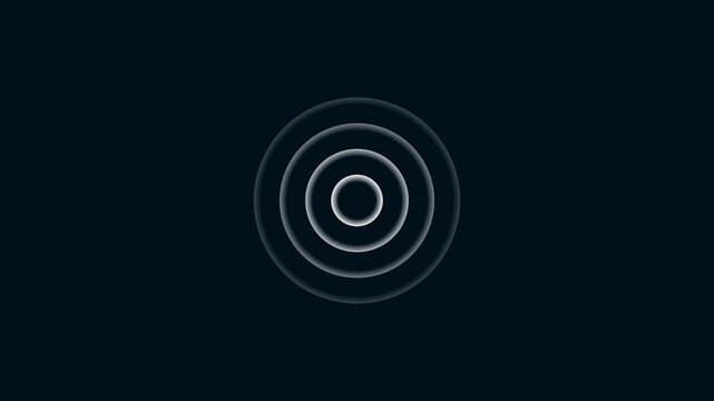radio waves white color animation. network tower produced radio wave concept on dark royal blue background.