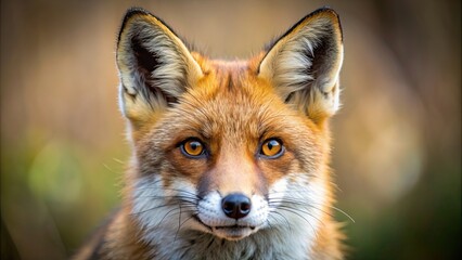 Fototapeta premium Close-up of a fox's face, fox, animal, wildlife, wild, predator, fur, expression, cute, eyes, nose, whiskers, close-up, nature