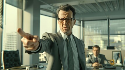 Fototapeta premium Potrait angry boss in the office