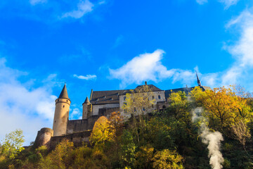 View of Vianden castle in Luxembourg