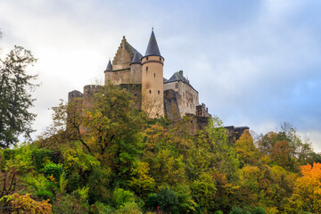 Naklejka premium View of Vianden castle in Luxembourg