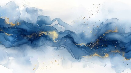 Obraz premium Azure Embrace: Marbled Splendor in Blue and Gold