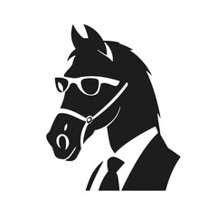 Horse in suit silhouette