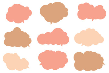 Set speech bubbles on white background. chat box or chat vector square and doodle message or communication icon Cloud speaking for comics and minimal message dialog
