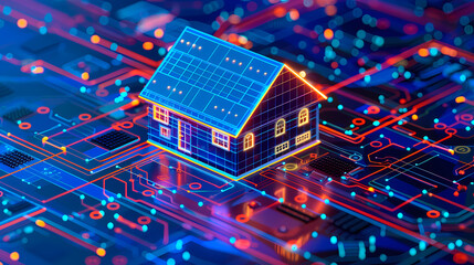 Obraz premium House on a circuit board