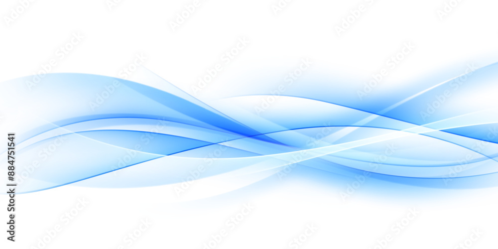 Wall mural Blue waves abstract background, modern design, vector illustration