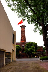 Hanoi Flagtower (Cot co Ha Noi) war monument, a stone tower at Ha Noi Vietnam