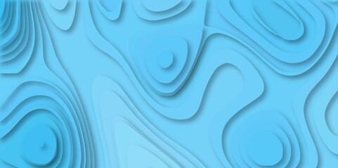 Blue and grey modern luxury beautiful papercut with 3D abstract banner and waves layers topographic canyon map light relief texture background, vector seamless pattern with texture.