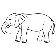 Naklejka premium Elephant line art vector