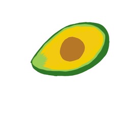 two pieces of avocado