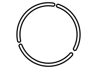 黒の途切れた円フレーム