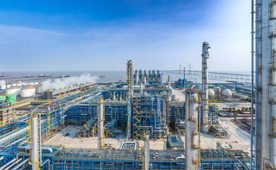 Oil refinery, chemical plant industrial buildings and equipment