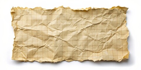 Fototapeta premium Torn, wrinkled piece of note paper with space for text, note, paper, torn, wrinkled, texture, grunge, vintage