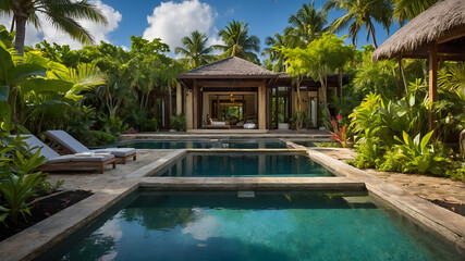 High-Resolution Image of a Healing Retreat in a Tropical Paradise