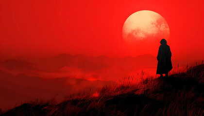 Fototapeta premium Red minimalist wallpaper