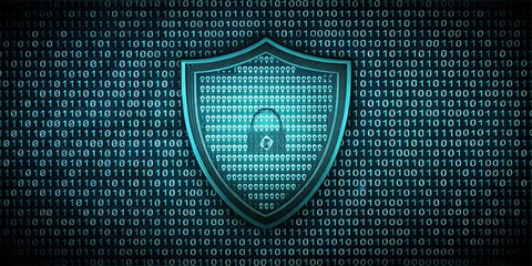 Binary code shield with digital pattern for cyber security, binary, code, shield, digital, pattern, cyber security