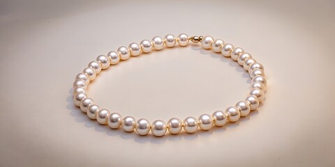 Obraz premium Elegant pearl necklace on a light background, pearl, necklace, jewelry, accessory, elegant, fashion, style, luxury