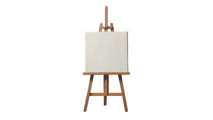 Canvas and Easel with Blank Photograph Frame Isolated on Transparent Background.