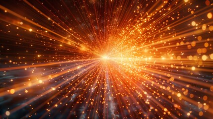 Naklejka premium Hypnotic Light Trails: Pulsating Starburst Pattern in Dark Space