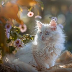 Persian cat in the backyard.