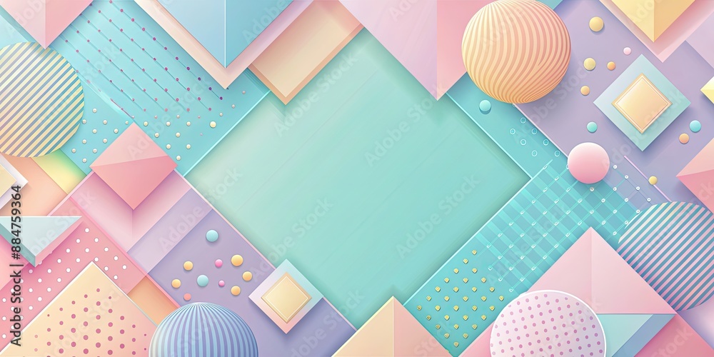 Wall mural Abstract background with pastel colors and geometric shapes, geometric, abstract, pastel, colors, shapes, design, texture