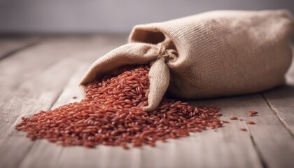 Red rice in a sack