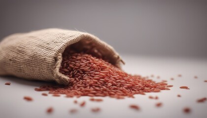 Red rice in a sack