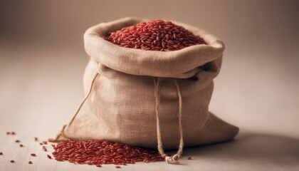 Red rice in a sack