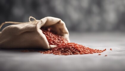 Red rice in a sack
