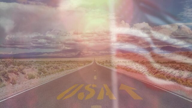 A road through the desert leads to the American border