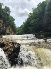 waterfall in the mountains