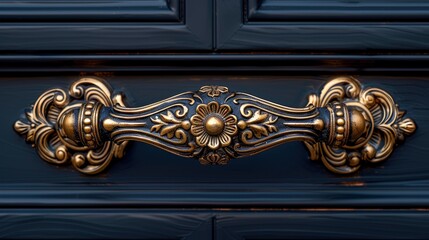 Ornate bronze handle, showcasing intricate design and elegance