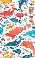 cartoon 2d illustrator doodle pattern, cute pattern in graphic seamless pattern