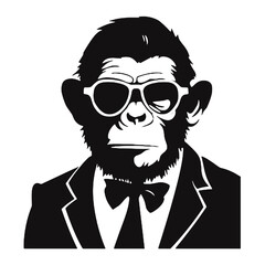 monkey in suit silhouette
