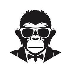 monkey in suit silhouette
