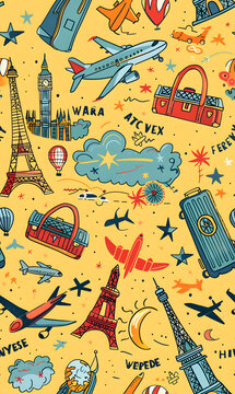 cartoon 2d illustrator doodle pattern, cute pattern in graphic seamless pattern