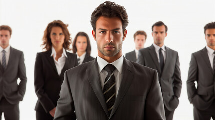 Confident rich eastern indian business man executive standing in modern big city looking and dreaming of future business success, thinking of new goals, business vision and leadership concept.